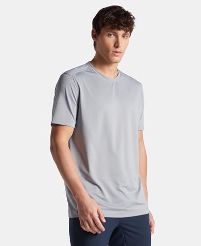 Image of Jockey MV37 Men Recycled Microfiber Elastane Stretch Fabric Round Neck Half Sleeve Breathable Mesh Active Wear T-Shirt