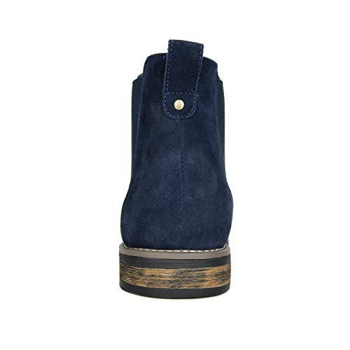 Bruno Marc Men's Suede Leather Chelsea Ankle Boots,Size 12,Navy,URBAN-06