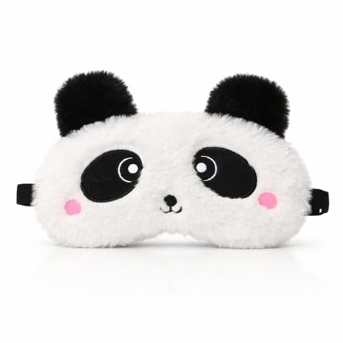 Masque de Sommeil, Panda Masque de Nuit Enfant en Peluche Mignon 3D Moelleux Masque pour Dormir...