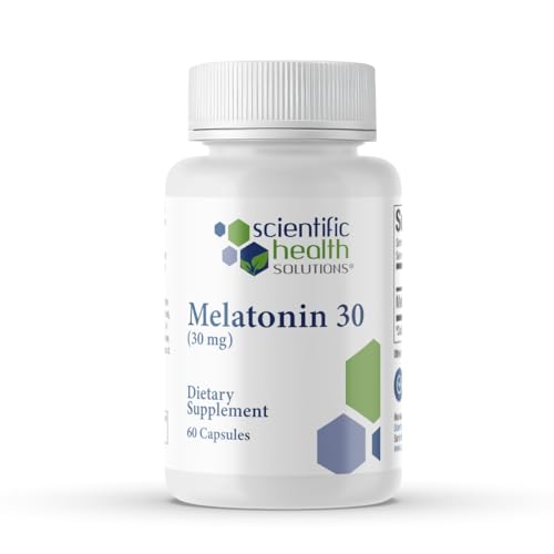 Scientific Health Solutions Melatonin 30mg | Extra Strength Melatonin in Easy-to-Swallow Capsules | Vegan Non-GMO & Gluten-Free | US-Made Extra Strength (Single)
