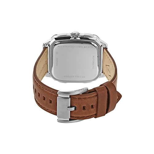 Image of Fossil Mens 42 mm Inscription Blue Dial Leather Analogue Watch - ME3202