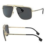 Versace VE2242 61mm Non-Polarized Rectangle Sunglasses for Men – Gold Metal Frame with Gold & Black Temples, 100% UV Protection, Lightweight & Comfortable Sunglasses, eShades Eyewear Kit Included