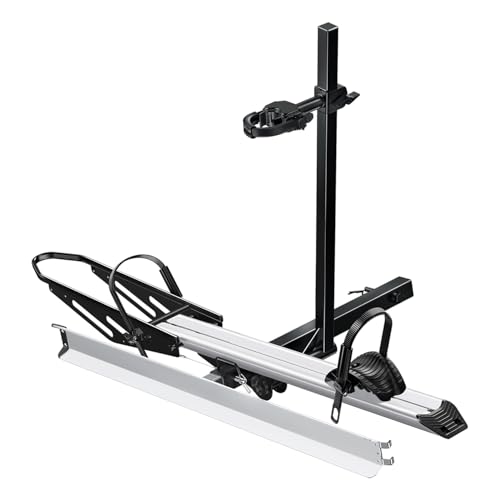 Young Electric Hitch Mount Single Bike Rack with Ramp for Electric Bike, 100 lbs. Capacity Bike Carrier for Truck, Trailer, RV, SUV