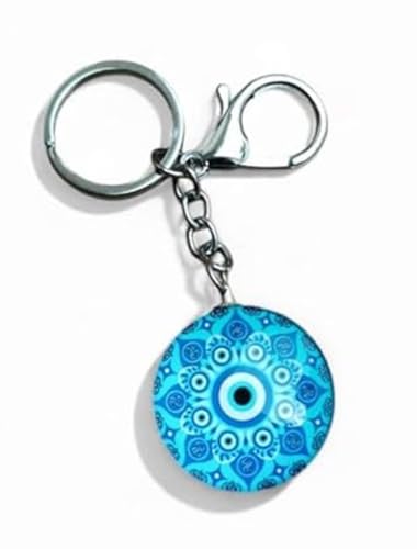 Porte-clés mauvais œil en verre coloré, un gri-gri protecteur pour la maison
