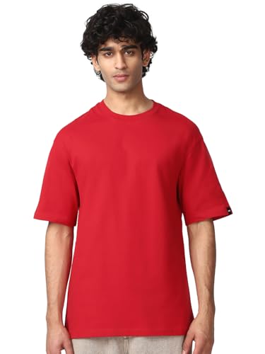 T-shirt oversize en coton pour homme en coloris rouge sauce et de taille XL