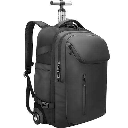 Backpack with wheels,backpack on wheels for USB Type-C Ports,17.3