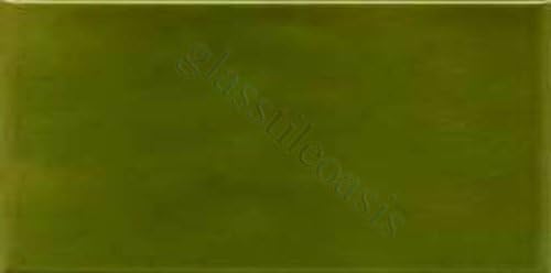 Hand-Painted Ceramic 3" x 6" Glazed Field Tile in Nopal