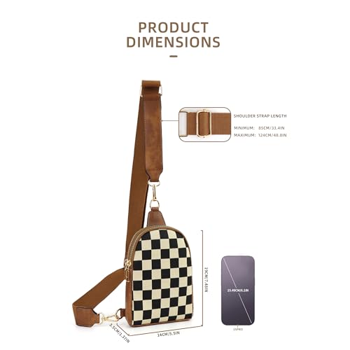 Sling Bag Crossbody Bags For Women Plaid Striped Fanny Packs Chest Bag for Work Shopping3