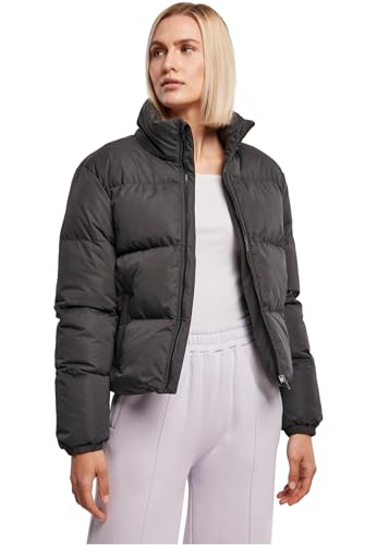 Urban Classics Damen Ladies Short Peached Puffer Jacket Jacke, Black, 3XL