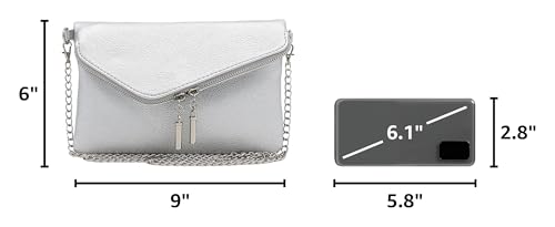 Image of FashionPuzzle Envelope Wristlet Clutch Crossbody Bag with Chain Strap