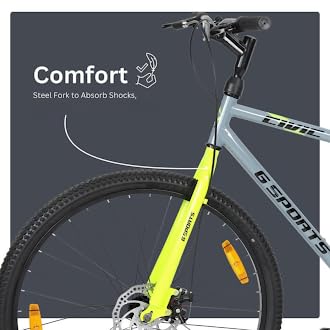 Image of Civic Men 26T | Single-Speed Bicycle | Front Disc & Rear V Brake | 26T Alloy Rims | Rigid Fork | Hi-Tensile Steel Frame | Comfort Design | Urban Performance Ride | Cyle for Men (Grey-Green)