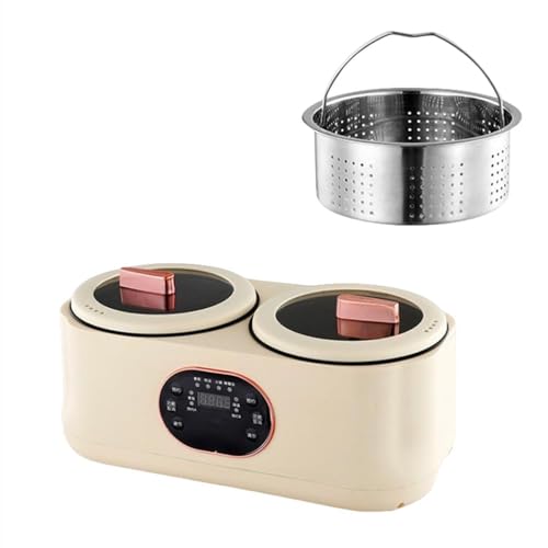 YQW 電気炊飯器 料理も出来る110V 六つの主な機能 食品グレードのノンスティック内釜 8時間恒温 一人用 独り暮らし お手入れ簡単 少量炊き ミニ炊飯器 (蒸し器付き)