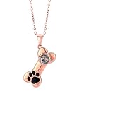 ZqlDDayUP Bild-Halskette personalisierte Foto Projektion Halskette mit Bild innen, benutzerdefinierte Hundeknochen Pfote drucken Anhänger Halskette personalisierte Haustier Gedenkgeschenk für Frauen