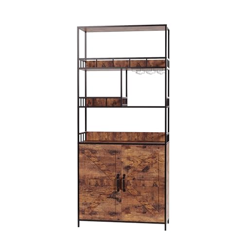 Elementool 70.8" Tall Wine Rack Freestanding Floor, 4-Tier Shelves Bar