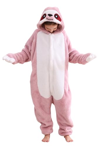 ATOZ Unisex Kids Animal Pink Sloth Onesie Halloween Cosplay Costume