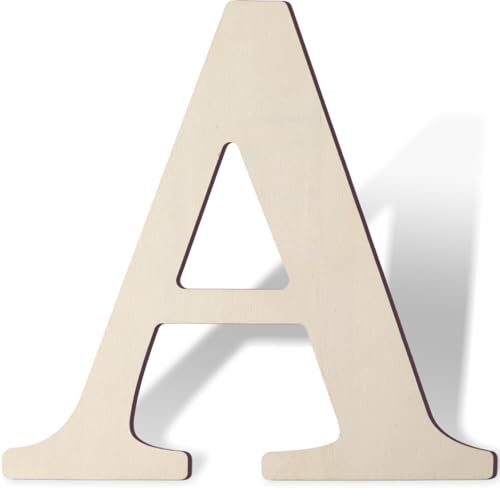 Wooden Letters 12 Inch Large Paintable Wooden Letter for Wall Décor, Thick Wood Alphabet Letters A for DIY Crafts Unfinished Wood Cutout Sign for Nursery Birthday Wedding Party Home Decoration