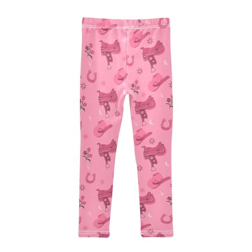 ZZKKO Girls Leggings Cowboy Hats Saddles and Horseshoes Toddler Girls Clothes Leggings for Girls Toddler Girls Leggings 3-4T2