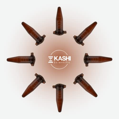 Image of Kashi Scientific 1.5mL Amber Snap-Cap Microcentrifuge Tubes with Graduation, Lab Grade Polypropylene Plastic [1.5mL Amber, 500]