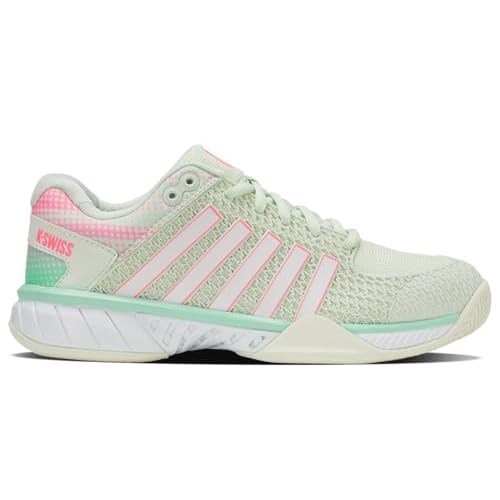 K-Swiss Women's Express Light Pickleball Shoe 5.5 Ice/Honeydew/Neon Pastel Pink