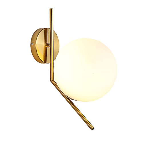 Aplique de pared lineal E27 con pantalla de vidrio blanco para dormitorio 2
