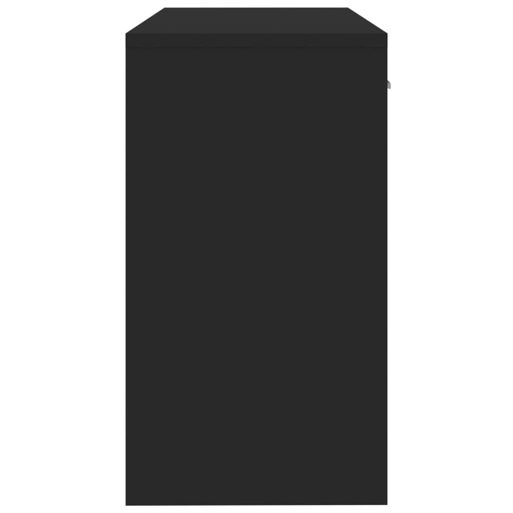 Scrivania Nero in Legno Ingenerizzato 100x40x73cm con Cassetto e Anta per Ufficio Studio Casa Smartworking Postazione PC Gaming Salvaspazio e Organizzazione