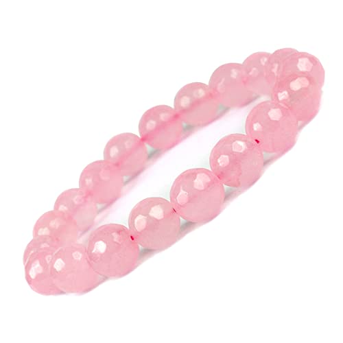 Image of Reiki Crystal Products Certified Natural Crystal Stone Diamond Cut /Faceted 10 mm Beads Bracelet for Men & Women | Reiki Charged Gemstone Jewellery | Multiple Stone Variants Available