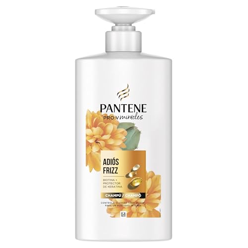 Pantene Pro-V Miracles Frizz Control Champú con Biotina y Complejo de Keratina 500ml Para Pelo Seco y Dañado. Nutrición Profunda. Protege el Pelo contra la Humedad y lo Deja Suave durante Todo el Día