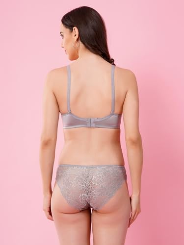 Image of Women's Seamless Non-Padded Wirefree Bra with Mid-Rise Bikini Panty Set | Soft Stretch Everyday Comfort Lingerie Set