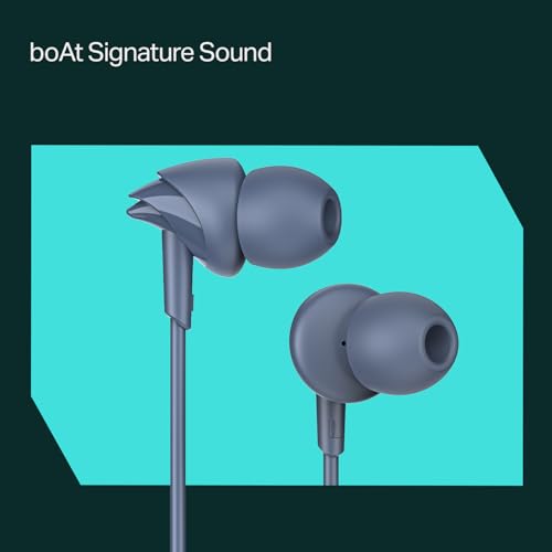 Image of Bassheads 213L, 10mm Drivers, Signature Sound, in-Line Microphone, Integrated Controls, 3.5mm L-Shaped Connector & 120cm Braided Cable Wired Earphones with Mic (Active Grey)