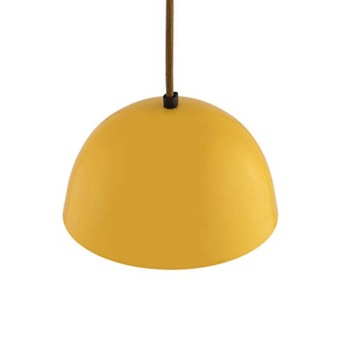 Image of Homesake Modern Pendant Light - Yellow, Adjustable Cord, Trendy Dome Shape, Living Room, Dining Room, Kitchen, Indoor Decorative Hanging Lamp, Stylish Home Decor Lighting, Minimalist Design