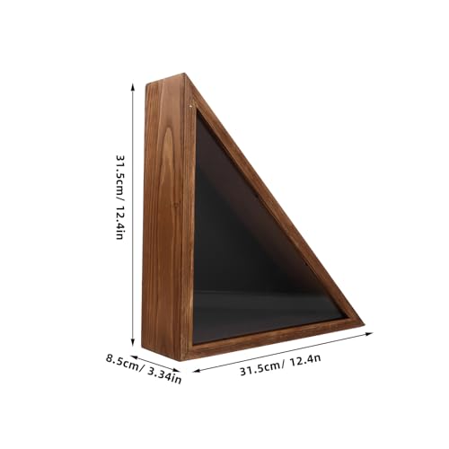 OSOLADY Estuche de Madera Triangular para Banderas Funda Protectora, Caja Decorativa de Almacenamiento Pequeño para Sala y Dormitorio, Contenedor Rústico para Exhibición de Banderas - imagen 2