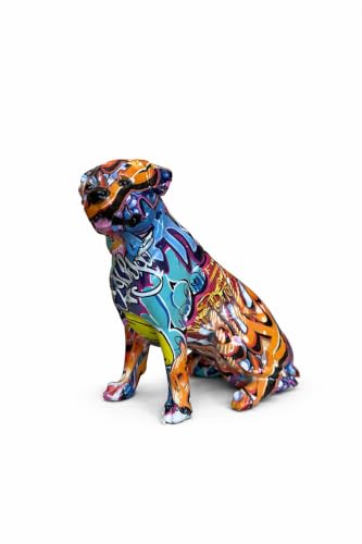Sofıart Graffiti Desenli Dekoratif Köpek Biblo – Modern Sanat Tarzı Ev Aksesuarı
