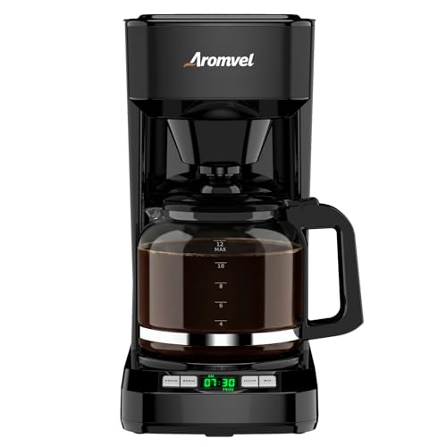 Image of 12 Cup Programmable Coffee Maker, 24-Hour Delay Brew, Drip Coffee | Large 1.8L Water Tank, Drip Coffee Machine with Glass Carafe & Reusable Filter, Measuring Spoon, 4-Hour Auto Keep Warm,Black