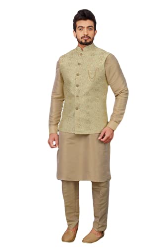 Indian Royal Ethnic Designer Groomsmen Jodhpuri Wedding Traditional Kurta Pyjama With Nehru Jacket for Men