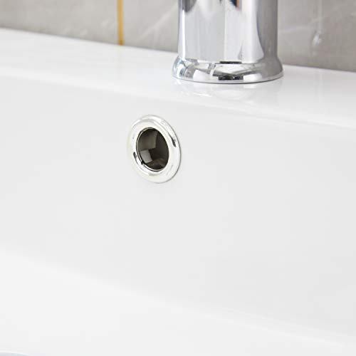 PetusHouse Bathroom Vessel Sink and Pop Up Drain Combo, Rectangle Above Counter White Porcelain Ceramic Bathroom Vessel Vanity Sink Washing Art Basin, Overflow Type
