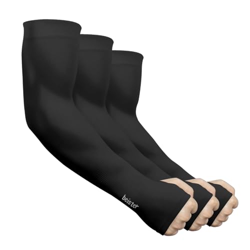 UV Protection Cooling Arm Sleeves for Women Men, beister 6/3 Pairs Long Sunblock Protective Arm Cover for Golf, Basketball, Cycling, Covering Tattoos