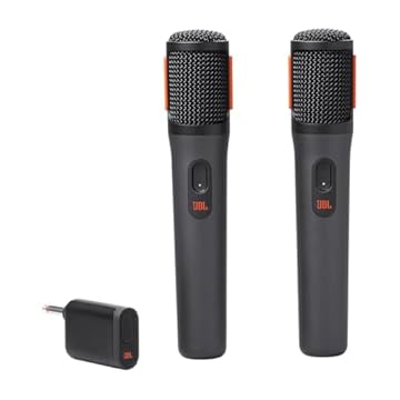 JBL, Par de Microfone Sem Fio, JBL PartyBox Wireless Mic - Preto