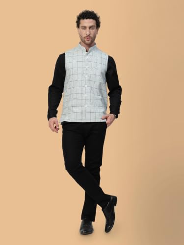 Image of Vastraa Fusion Men's Pure Wool Export-Quality Indian Traditional Nehru Jacket /Woolen Jacket For Men