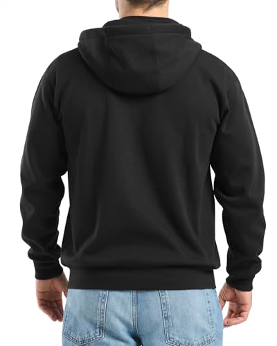 HISEA Men's Fleece Work Hoodies, Water Resistant Hooded Sweatshirt, Heavyweight Quarter Zip Winter Insulated Pullover2