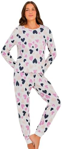 Pijama Feminino Longo Hering Corações - Algodão