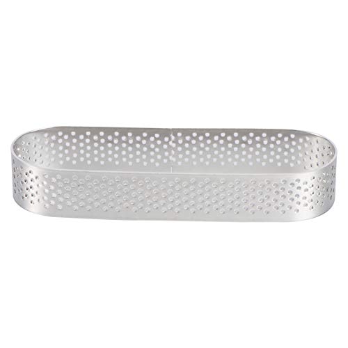 DINHEAROM 1PC Oval Tartlet Mould Stainless Steel Mousse Cake Mold for Baking Desserts Easy Release Venting for Even Baking and Convenient Pastry Tool