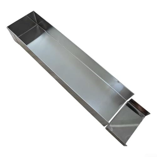 Shophubio Molde rectangular de acero inoxidable para tarta, 40 x 10 cm, tapa extraíble, para tiramisú, postres en capas y uso en horno (40 x 8 x 6 cm extraíble)