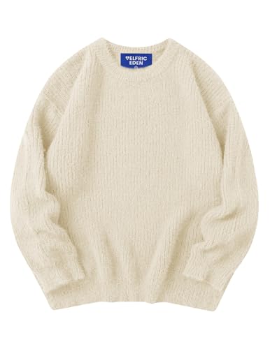 Aelfric Eden Oversized Sweaters Mohair Furry Sweater Crewneck Kni...