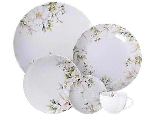 Aparelho de Jantar Tramontina Magnólia em Porcelana Decorada 20 Peças Aparelho de Jantar Tramontina Magnólia em Porcelana Decorada 20 Peças