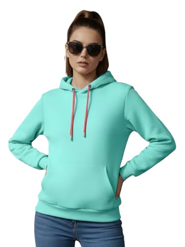 Image of JUNEBERRY Cotton Fleece Regular Fit Solid Sweatshirt Winter Wear Jumper Full Sleeve Hoodie for Women (Sizes- S to 3XL)