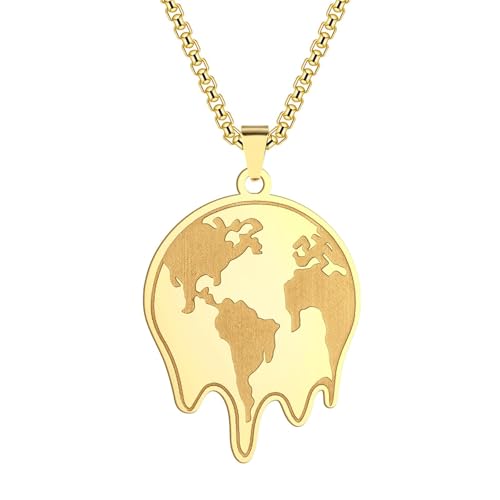 Collier en argent Melting Earth pour homme aux finitions vintage soignées
