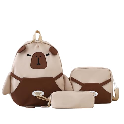 Cute Capybara Backpack for Kids – Adorable Kawaii Daypack with Funny Flap Design – Lightweight Bookbag Perfect for Girls, cam