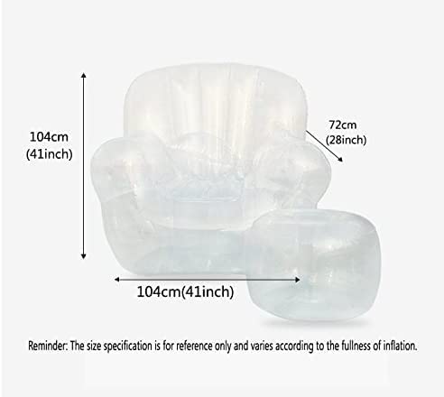Transparent Inflatable Couch Chair Sofa for 2 persons, Blow Up Couch Bean Bag Lazy SofaChair Camping Furniture for Backyard Lakeside Beach Traveling Camping Picnics Music Festivals ( Color : Rojo )