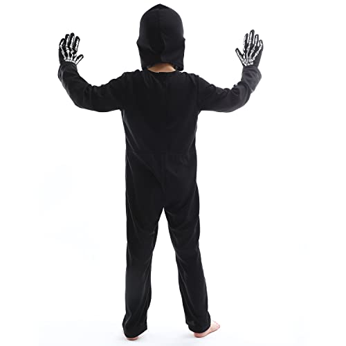 Sincere Party Kids Skeleton Costume Glow in the Dark Skeletons Halloween Skeleton Costumes for Boys and Girls