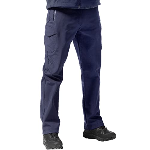 Image of FREE SOLDIER Men's Outdoor Softshell Fleece Lined Cargo Pants Snow Ski Hiking Pants with Belt